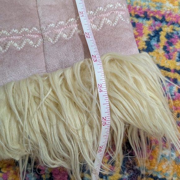 Vintage Pink and Cream Penny Lane Faux Suede & Fur Coat - Picture 11 of 11